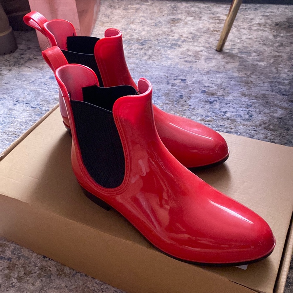 Red Rubber Rain Boots